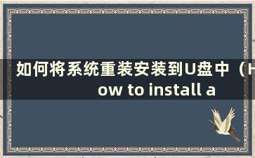 如何将系统重装安装到U盘中（How to install a U盘进行系统重装）